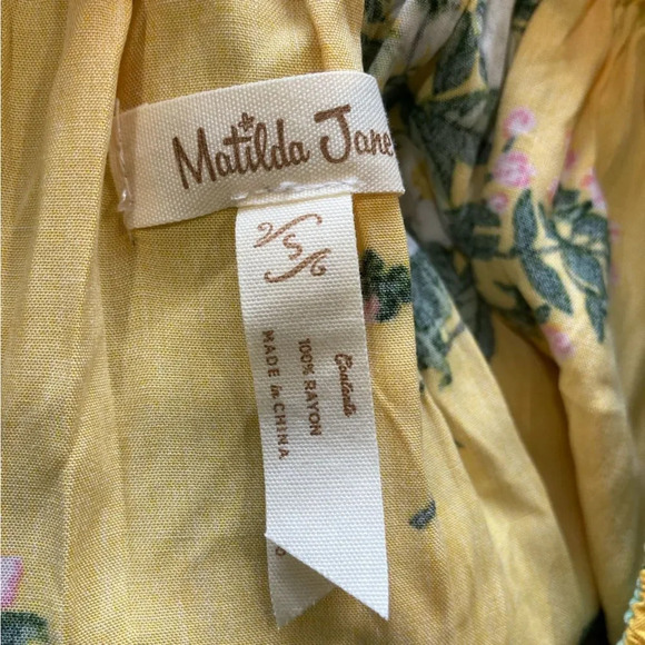 MATILDA JANE Hooked On A Feeling Yellow Off the Shoulder Ruffled Dress Size S - Picture 6 of 9